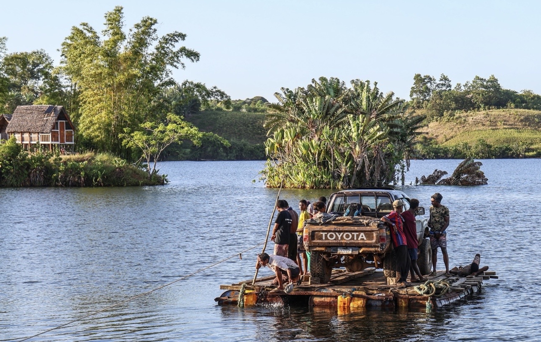 A local river crossing in Madagascar